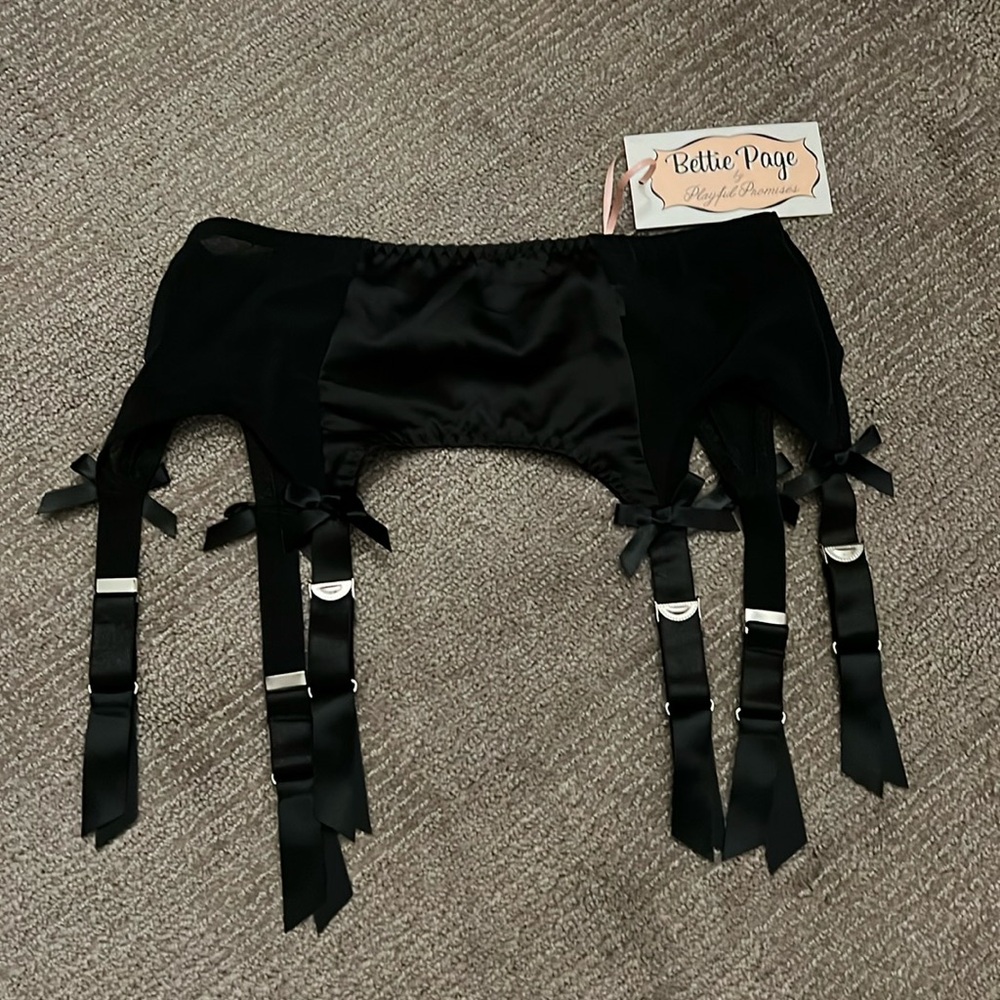 Bettie Page Lingerie Garter Belt with Bows